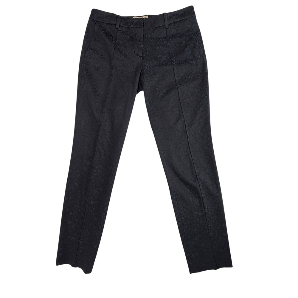 Burberry London Black Jacquard‎ Tailored Straight Leg Dress Pants Womens Size 6